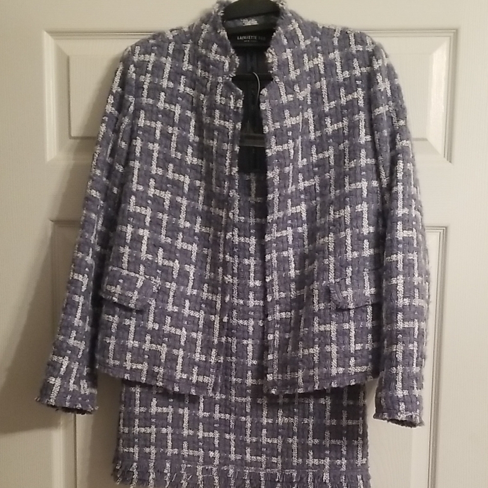 Lafayette 148 New York Blue and White Tweed Set